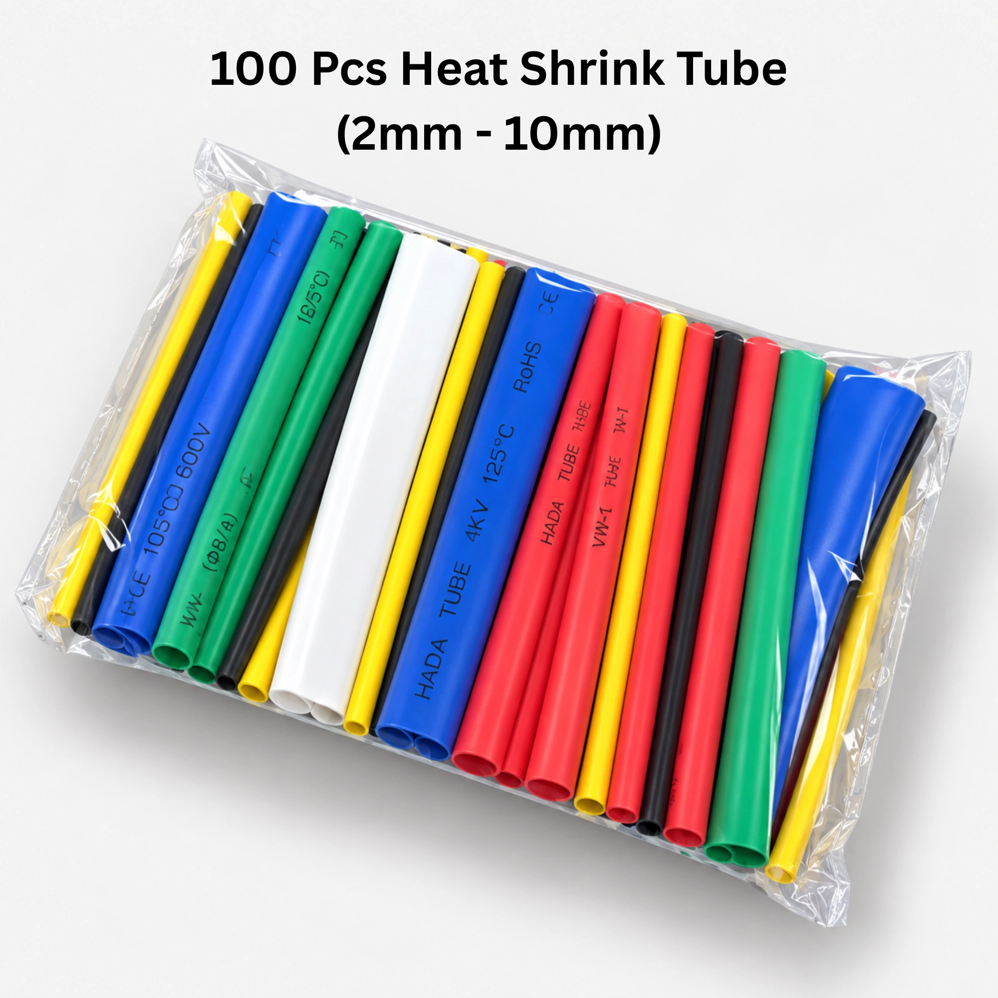 100 Pcs Heat Shrink Tube (2mm - 10mm)